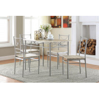 Coaster Furniture 100035 5-piece Rectangular Dining Set Brushed Silver